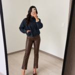 Espresso Leather Pants + Kenny Denim Jacket